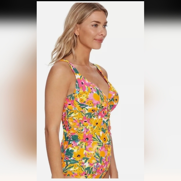 Anne Cole Women's Underwire Twist Tankini Top Swimsuit Yellow Size 16W - Picture 12 of 12